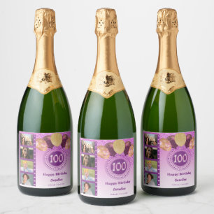 Foton, 100:e födelsedagen Rosa Glitter Champagne
