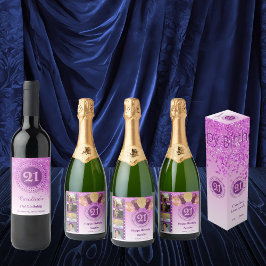 Foton, 21:a födelsedag Rosa Glitter Champagne