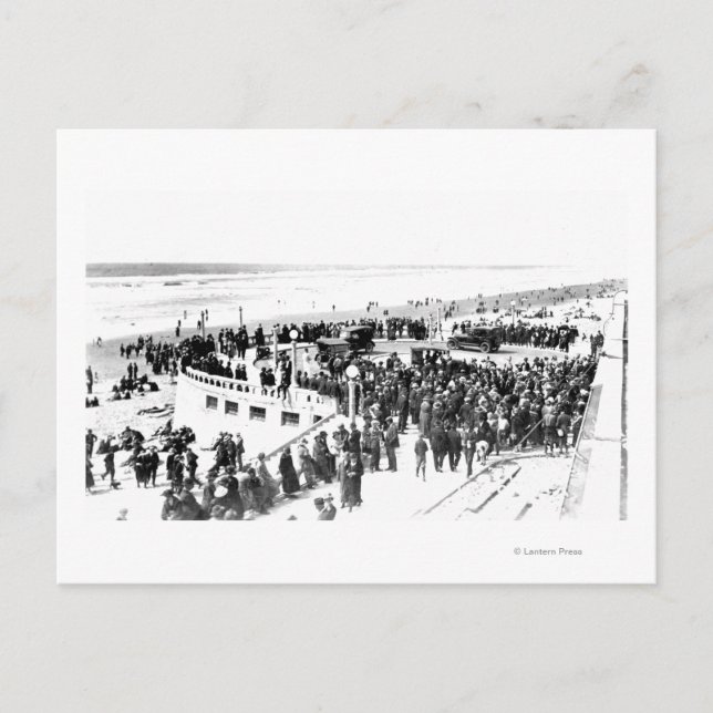 Foton 2 för strandpromenad i sidled och fotsteg 2 vykort (Framsida)