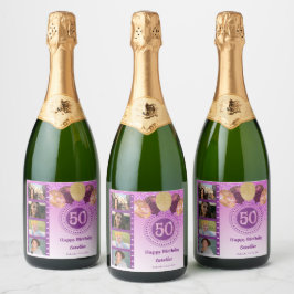 Foton, 50:e födelsedag Rosa Glitter Champagne