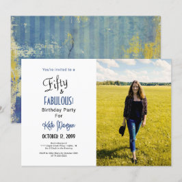 Foton 50 och FABULOUS 50:e Födelsedagsfestens blås Inbjudningar