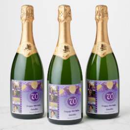 Foton, 70:e födelsedag Lila Glitter Champagne