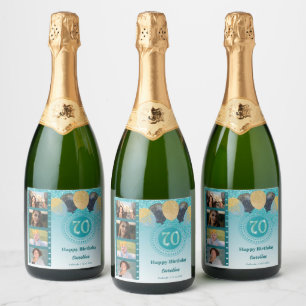 Foton, 70:e födelsedagen Teal Blue Glitter Champag