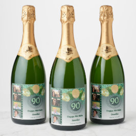 Foton, 90:e födelsedagen Grönt Glitter Champagne