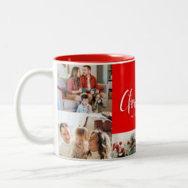 foton av familjen God jul Gott nytt år 4 Två-Tonad Mugg