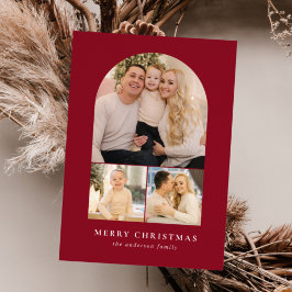 Foton av tranberry med minimalistisk Arch 3-bild Julkort