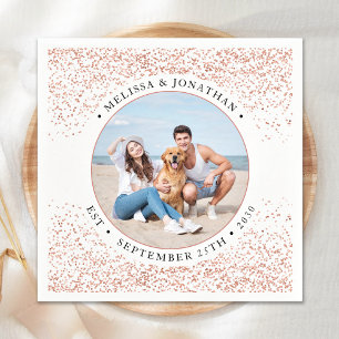 Foton bröllop Personlig Ro Guld Glitter Pappersservett