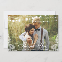 Foton bröllop Tack Snöre och String Ljus Photo