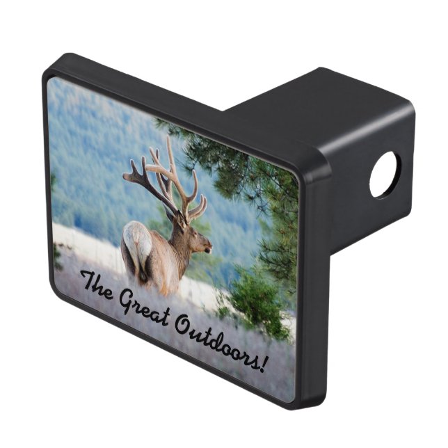 Foton Bull Elk in Tall Grass Near Träd Dragkroksskydd (Topp Höger)