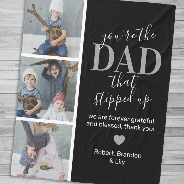 Foton fars dag Step pappa Fleecefilt (Skapare uppladdad)