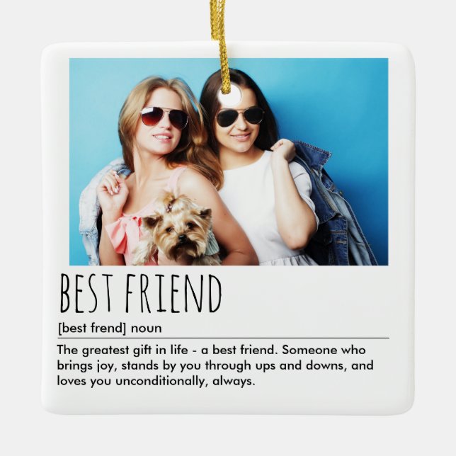 Foton för anpassningsbar Best Friend Definition 2 Julgransprydnad Keramik (Framsida)