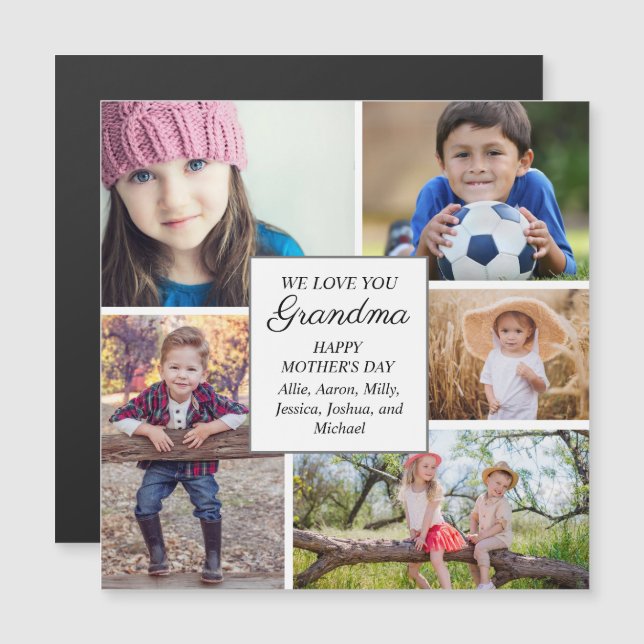 Foton för barnfamiljen Lycklig Mors dag Grandma 5 (Fram/baksida)