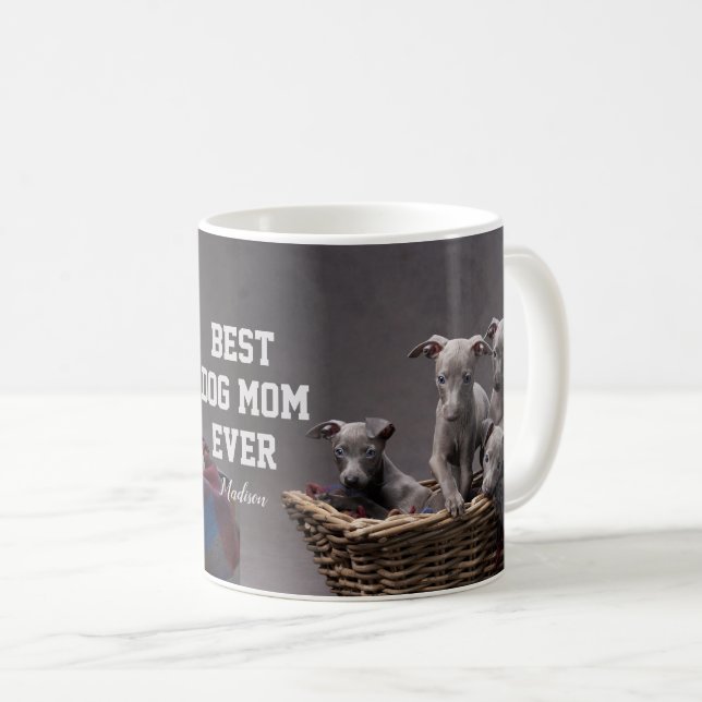 Foton för bästa Hund Mamma någonsin-Anpassningsbar Kaffemugg (Framsida höger)