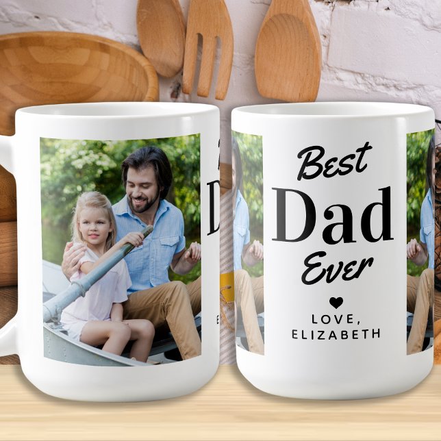 Foton för bästa PAPPA någonsin Fars dag Personlig  Kaffemugg (Skapare uppladdad)
