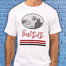 Foton för bästa Pappa Red Modern Script Family T Shirt