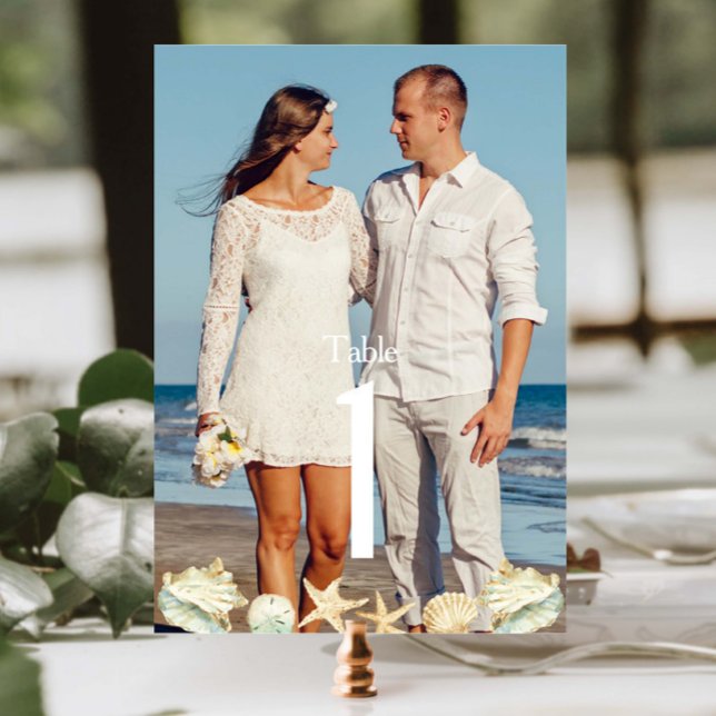 Foton för Beach Tropical Coastal Destination Weddi Bordsnummer (Skapare uppladdad)