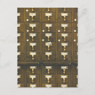 Foton för bibliotek-kortkatalog för vintage vykort