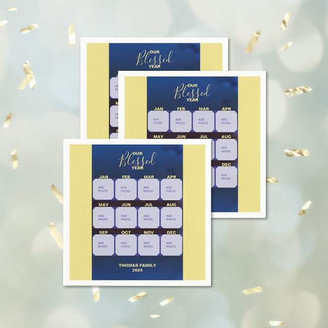 Foton för blästerår i gott nytt år pappersservett (Happy New Year Blessed Year Photo Napkins)