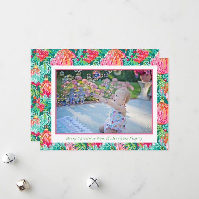 Foton för Bright Handflatan Beach-julprydnader Julkort (Fram/Back In Situ)