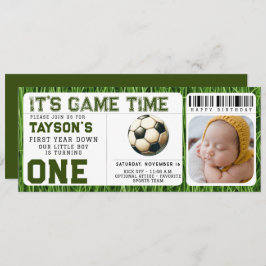 Foton för första året nedåt 1:a födelsedag Biljett Inbjudningar