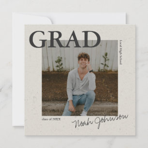 Foton för grått-texturerad effekt Studenten Inbjudningar