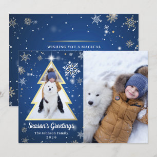 Foton för Hälsning Winter Julgran 2 Julkort