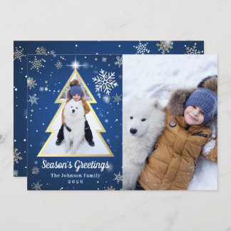 Foton för Hälsning Winter Julgran 2 Julkort