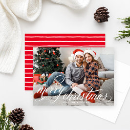 Foton för handskrivet skript i god jul julkort