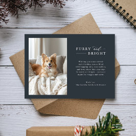Foton för hårig och Bright Minimalist-Hund-Mörk Julkort