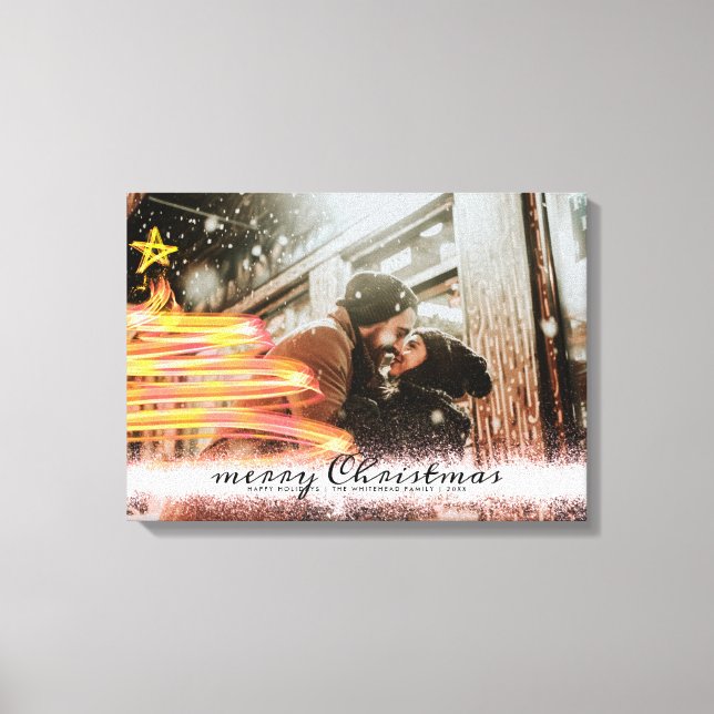 Foton för Julgran-stjärna i Guld Glitter Canvastryck (Framsida)