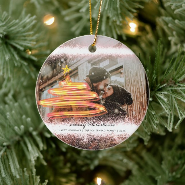 Foton för Julgran-stjärna i Guld Glitter Julgransprydnad Keramik (Träd)