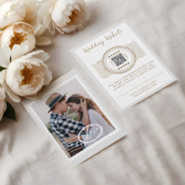 Foton för målbröllopsresemete QR-kod för QR-målres Tilläggskort