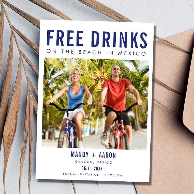 Foton för Mexico Beach Destination Wedding Photo Spara Datumet (Mexico Beach Destination Wedding Photo Save The Date)