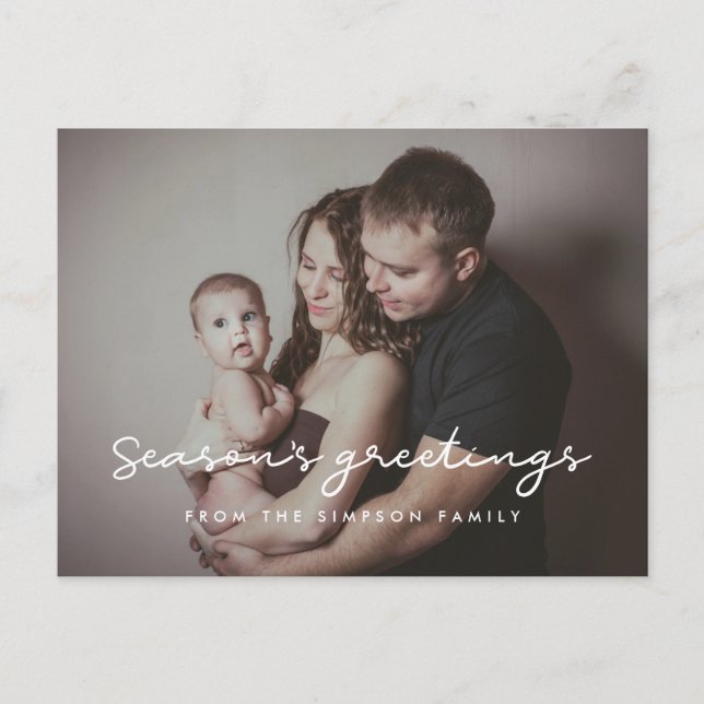 Foton för minimalistisk helgdag under säsongen vykort (Framsida)