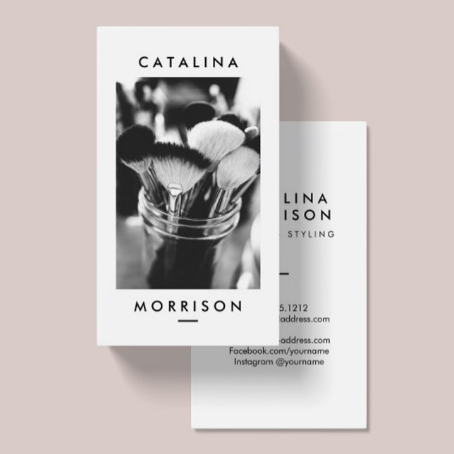 Foton för minimalistisk makeup-artist visitkort (Skapare uppladdad)