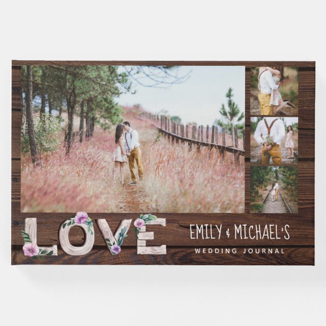 Foton för Möhippan Rustic Kärlek Lilac Bröllop Gästböcker (Framsida)