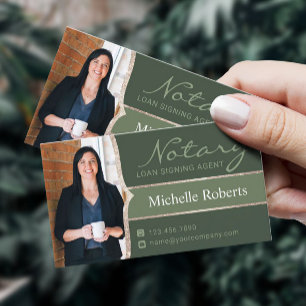 Foton för notary Loan Signing Agent Elegant Sage G Visitkort