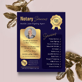 Foton för notary Loan Signing Agent Navy & Guld Lo Flygblad