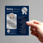 Foton för notary Loan Signing Agent Navy & Silver  Flygblad<br><div class="desc">Professionell marinflygare och silver-notarie med plats för logotyp,  tjänster,  kontaktuppgifter och anpassningsbar foto. Den moderna marinblå och faux-silver-lånen som undertecknar flygblad för agent marknadsföring är fullt redigerbar text och layout. Använda den här mobila notarie agent marknadsföring-flygplanen för din notarius publicus och låneundertecknandet av agent.</div>