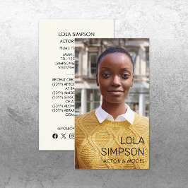 Foton för Professionell för mottagning av Actor-mo Visitkort