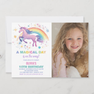 Foton för Rainbow Star Unicorn Birthday-inbjudning Inbjudningar