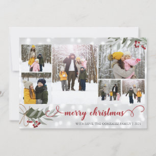 Foton för Red Berries God jul Helgdag Card Julkort