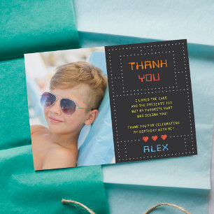 Foton för Retro Arcade Game Barns födelsedag Tack Kort