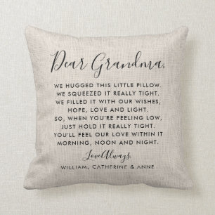 Foton för Rustic Burlap Bästa Grandma-meddelande Kudde