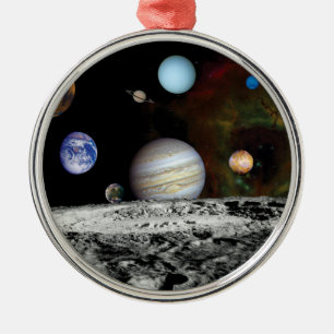Foton för Solar System Voyager Bilder Montage Spac Julgransprydnad Metall
