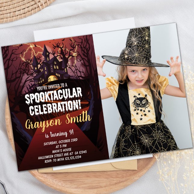 Foton för Spooktacular Halloween Birthday-inbjudni Inbjudningar (Spooktacular Halloween Birthday Invitations photo)