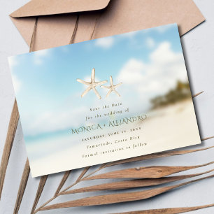 Foton för Starfish Beach Destination Wedding Photo Spara Datumet