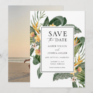 Foton för Tropical Destination Wedding Spara datum Inbjudningar