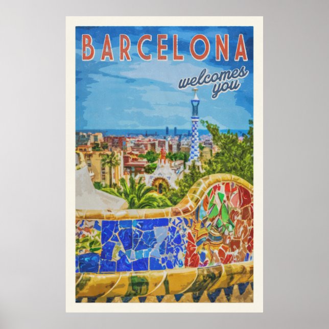 Foton från Barcelona Vintage resor Poster (Framsidan)