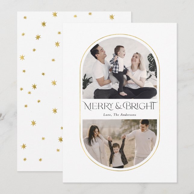 Foton från den enkla Arch-julfamiljen Julkort (Fram/baksida)